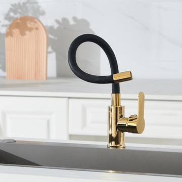 BATERIA KUCHENNA NABLATOWA DAX GIĘTKA CZARNA WYLEWKA PODSTAWA ZŁOTA