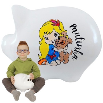 ŚWINKA SKARBONKA DUŻA PERSONALIZOWANA TWÓJ NAPIS