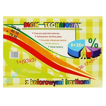 BLOK TECHNICZNY SZKOLNY A3 KOLOROWY PROTOS