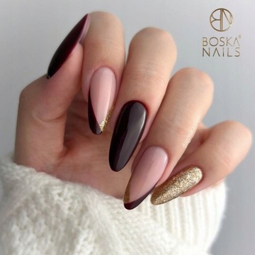 2x BOSKA NAILS lakier baza BASE TOP no wipe + 2x pilnik La'kier gratis