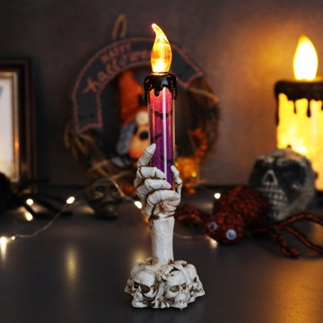 Świece Halloween Lampa świecznicza, szkieletowa lampa ręczna
