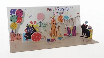 KOTKI Kartka urodzinowa 3D dla kociary kociarza