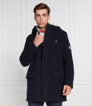 HUGO BOSS wełniana parka Munk2242RegularFit granat