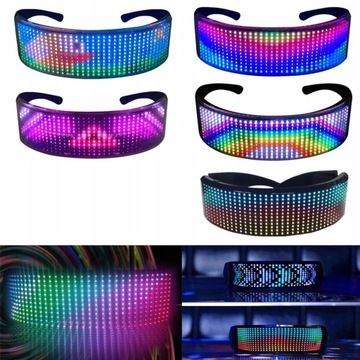 RGB LED ОЧКИ 7 ЦВЕТОВ КИБЕРПАНК ВЕЧЕРИНКА