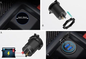 Двойное автомобильное зарядное устройство Meter USB USB PD30W QC3.0