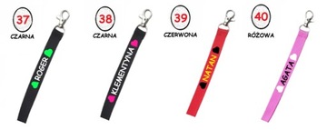 Smycz na klucze z imieniem na nadgarstek - serca