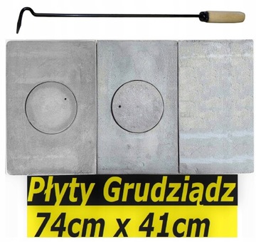 ZESTAW PŁYT KUCHENNYCH ŻELIWNYCH GRUDZIĄDZ 41X74