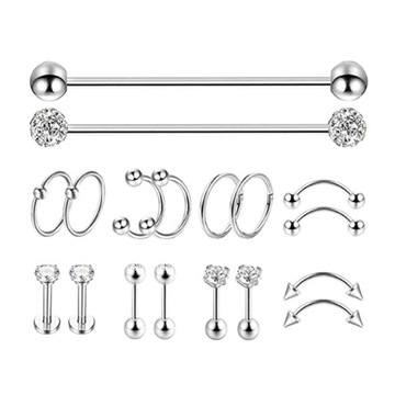 Ochronniki słuchu CZ Ucha Tragus Piercing Biżuteria Kobiety bezbarwny