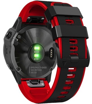 CZARNO-CZERWONY Pasek Garmin Fenix 7X Solar