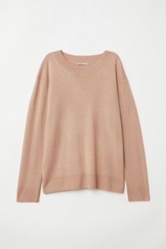 H&M Kaszmirowy sweter damski modny cienki stylowy miękki miły ciepły 36 S