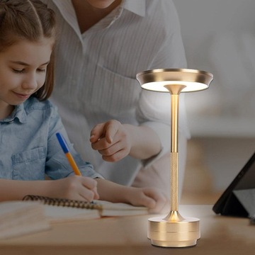 БЕСПРОВОДНАЯ СВЕТОДИОДНАЯ СЕНСОРНАЯ НАСТОЛЬНАЯ ЛАМПА, ДИММИРУЕМАЯ, ЗОЛОТО