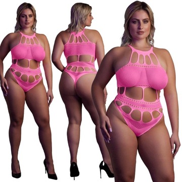 Sexy Niesamowiete Neonowe Body Ouch! 832 Pink XL/4XL