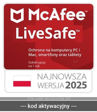 McAfee Live Safe 1 stanowisko na 3 lata - 2025