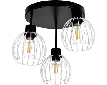 LAMPA PLAFON SUFITOWA ŻYRANDOL LOFT DIAMENT BIAŁY