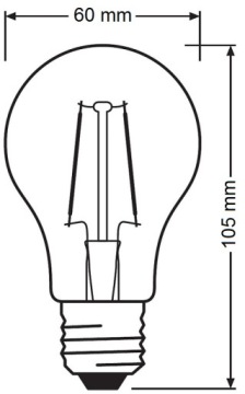 СВЕТОДИОДНАЯ НИТЬ E27 6.5W 60W 806lm 2700K OSRAM 3шт.