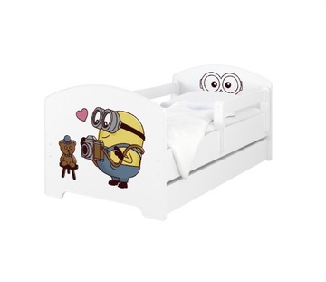 Łóżko dziecięce BABY BOO OSKAR 160X80 + materac + szuflada MINIONKI