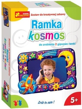 Kosmos i safari - gipsowa ramka DIY dla dzieci, 5+