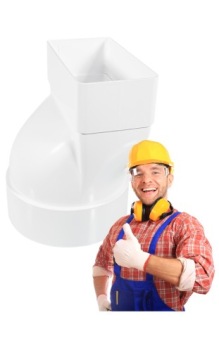 РАЗЪЕМ ПЕРЕМЕННОГО СЕЧЕНИЯ 75X150 ДИАМЕТР 125 мм БЕЛЫЙ СИСТЕМА ABS