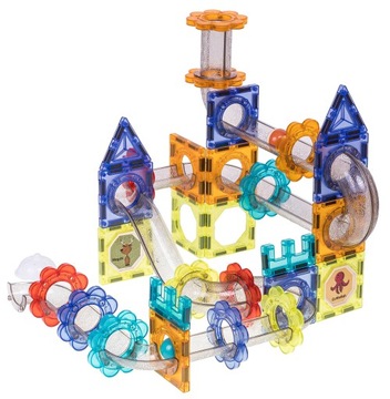 МАГНИТНЫЕ КОНСТРУКЦИОННЫЕ БЛОКИ ЛАБИРИНТ ПАЗЛ СВЕТЯЩАЯСЯ ТРЕК 75 шт.