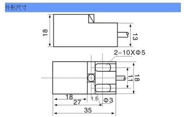 Прямоугольный индуктивный датчик приближения NPN NO - 4 мм - 10-30 В постоянного тока