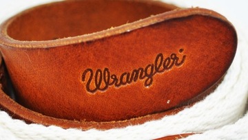 WRANGLER pasek skóra CANVAS BELT off white _ 75