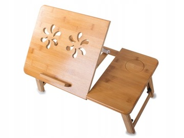 Бамбуковый столик для ноутбука с прикроватной подставкой.