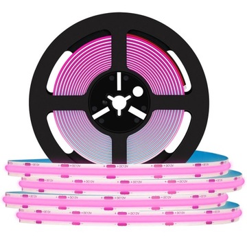 MOCNA Taśma LED COB 1 METR 12V NEON LINIA RÓŻOWA