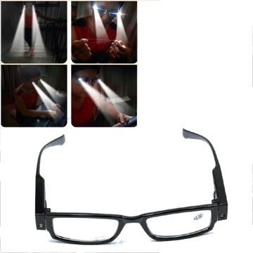 OKULARY Z LAMPKĄ LAMPA LED DO CZYTANIA 3.5 dpi