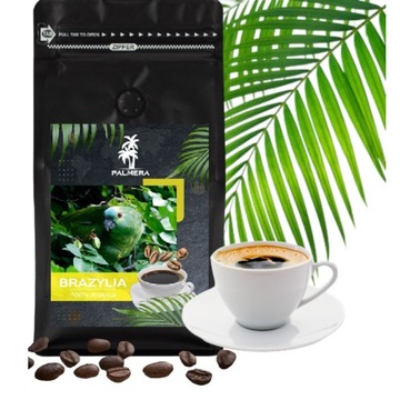 Kawa ziarnista czarna 1kg świeżo palona 100% arabica Brazylia - Palmera