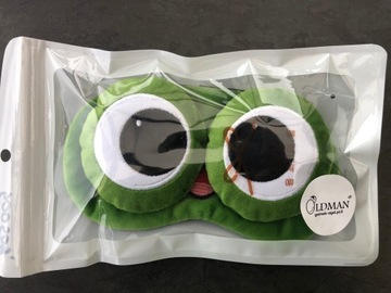 МАСКА ДЛЯ СПЯНИЯ ДЛЯ ГЛАЗ РАССЛАБЛЕНИЕ лягушка OLDMAN FROG НА Резинка