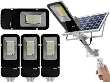 4x Reflektor Halogen Solarny LED +Czujnik Pilot