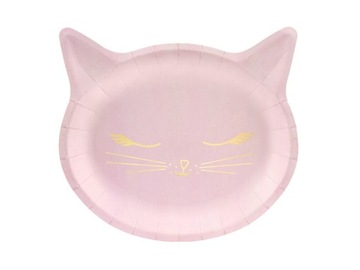 Talerzyki Party Deco kot 22 cm 6 szt. Urodziny Roczek kotek