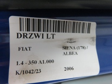 DVEŘE LEVÉ ZADNÍ FIAT SIENA (178) / ALBEA 451 SEDAN