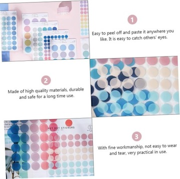 7 комплектов точечных наклеек, круглые наклейки, самоклеящиеся тетради, 6x6 Zn