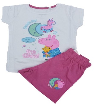 ŚWINKA PEPPA Peppa Pig Piżama r. 92 krótki rękaw