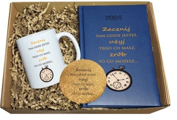 ZESTAW KALENDARZ KUBEK PREZENT DLA SZEFA SZEFOWEJ FACETA DZIEWCZYNY PUDEŁKO