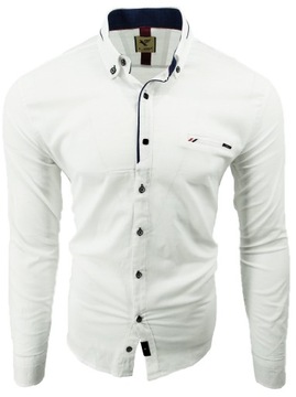 KOSZULA MĘSKA SDN BIAŁA DŁUGI RĘKAW 893 L 41/42