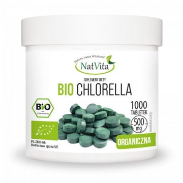 Chlorella BIO Pyrenoidosa Oczyszczanie Krwi Naturalna 500mg 1000szt NatVita