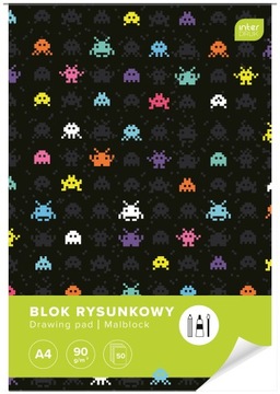 Blok Rysunkowy A4 50Ark 90g Game Over Interdruk