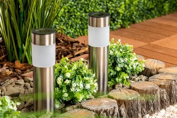 СОЛНЕЧНАЯ СВЕТОДИОДНАЯ САДОВАЯ ЛАМПА, СТОЛБ, ВЕРТИК, С ЗЕМНЫМ ПРИВОДОМ