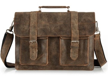 КОРИЧНЕВАЯ КОЖАНАЯ СУМКА SOLOME MESSAGE