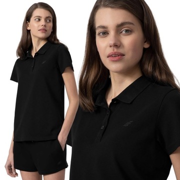 KOSZULKA DAMSKA 4F POLO T-SHIRT POLÓWKA BAWEŁNIANA ODDYCHAJĄCA SS24F132