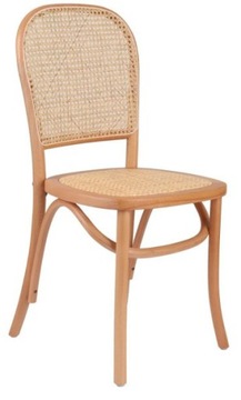 Krzesło drewniane Viki Naturalne Rattan Naturalny Boho Salon Balkon Taras