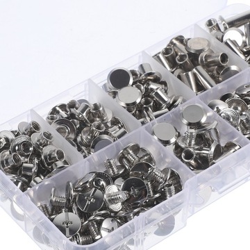 1 КОРОБКА КРУГЛЫХ ЗАКЛЕПОК. КНОПКА ДЛЯ РАБОТЫ. МЕТАЛЛИЧЕСКАЯ ЗАКЛЕПКА.