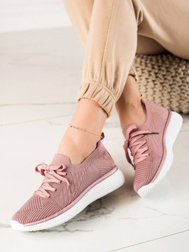 Różowe buty sportowe damskie sznurowane r.37