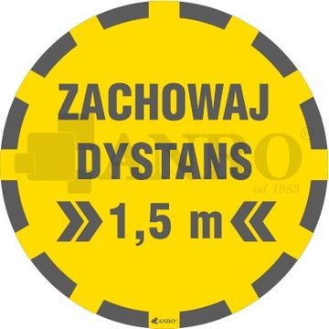 OZNACZENIE PODŁOGOWE ZACHOWAJ DYSTANS 1,5M FOLIA