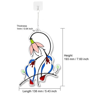 Подвесной витраж с птицами
