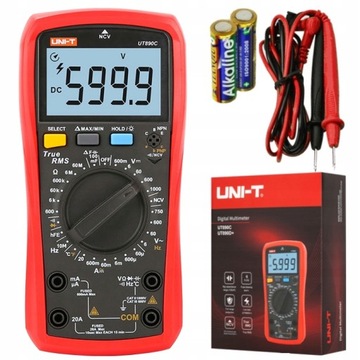 UNI-T UT890C MIERNIK MULTIMETR CYFROWY TRUE RMS 20 NCV hFe WYŚWIETLACZ LCD