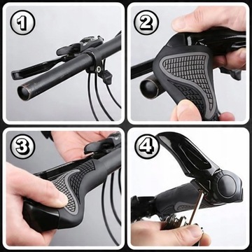 CHWYTY ROWEROWE GRIPY RĄCZKI DO KIEROWNICY ROGI SPORTOWE ANTYPOŚLIZGOWE