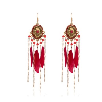 Ręcznie robione kolczyki z koralikami boho